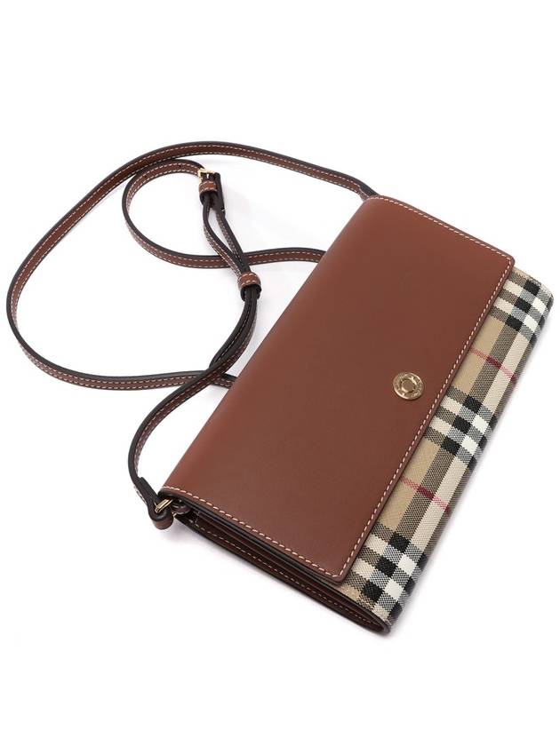 Vintage Check Leather Long Wallet Brown - BURBERRY - BALAAN 6