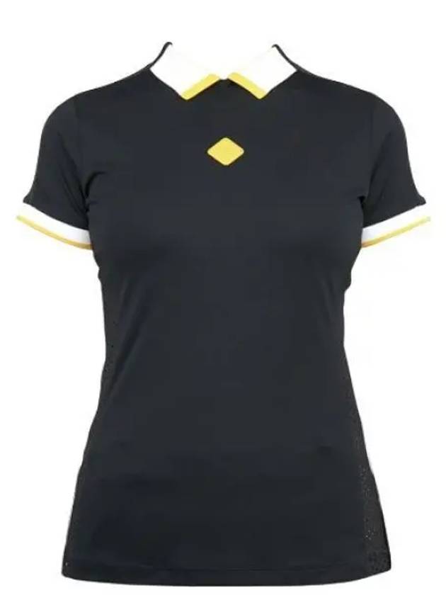 Women's KOURTNEY Polo Short Sleeve T-Shirt Black - J.LINDEBERG - BALAAN 2