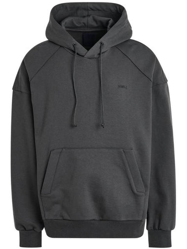 Embroidered Logo Cotton Hoodie Grey - JUUN.J - BALAAN 1