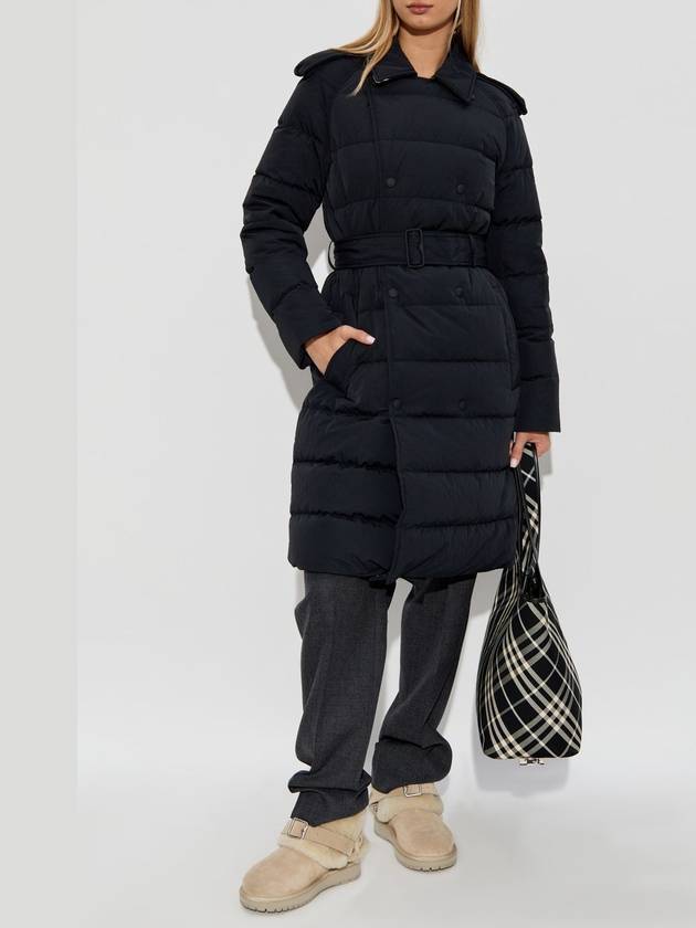 Burberry Down Jacket With Waist Belt, Women's, Black - BURBERRY - BALAAN 2