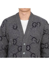 GG Intarsia Wool Cardigan Grey - GUCCI - BALAAN 6