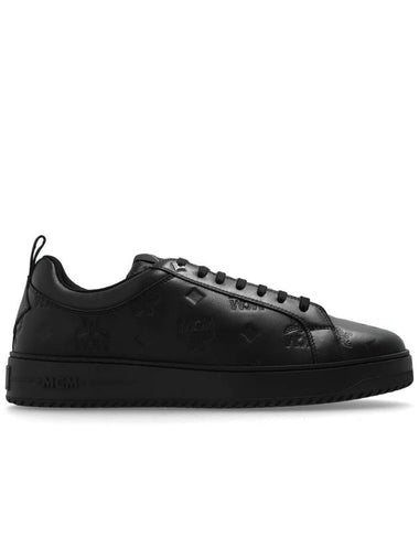 Leather New Terrain Low Top Sneakers Black - MCM - BALAAN 1