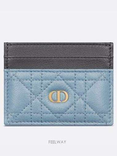 Dior Caro Freesia Card Wallet Two Tone Sky Blue - DIOR - BALAAN 1