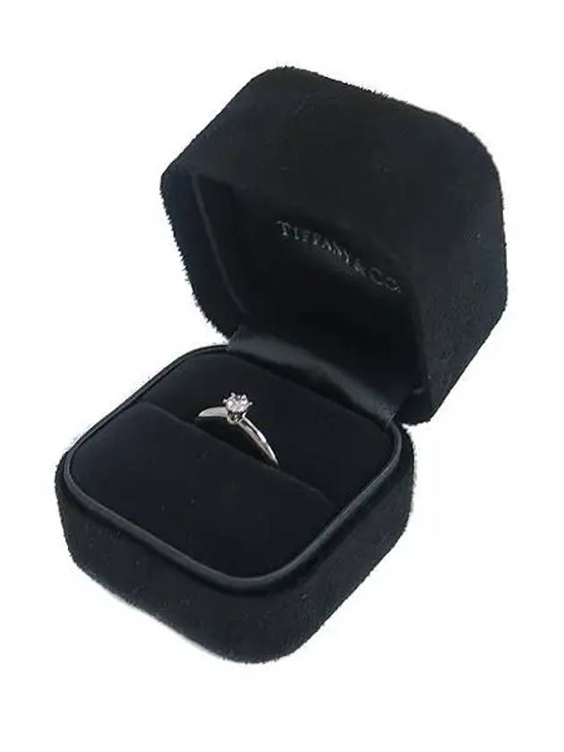 Tiffany PT950 Platinum 1 Point Diamond 0 19 Carat Wedding Ring No 8 Official Store Adjustable - TIFFANY & CO. - BALAAN 3