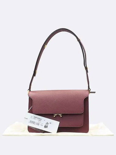 SBMPN09NO1 Burgundy color calfskin trunk medium gold logo shoulder bag - MARNI - BALAAN 1