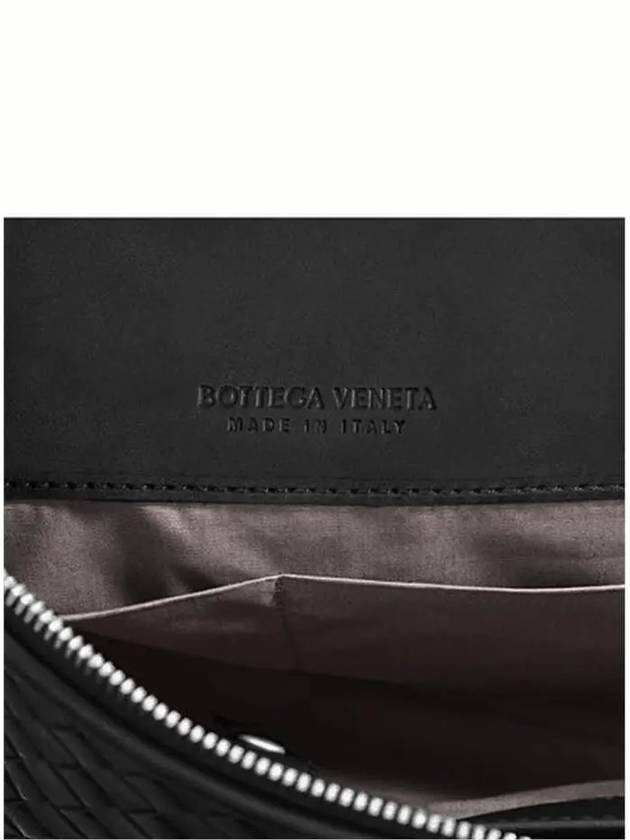 Intrecciato Weaving Zipper Clutch Bag Black - BOTTEGA VENETA - BALAAN 5