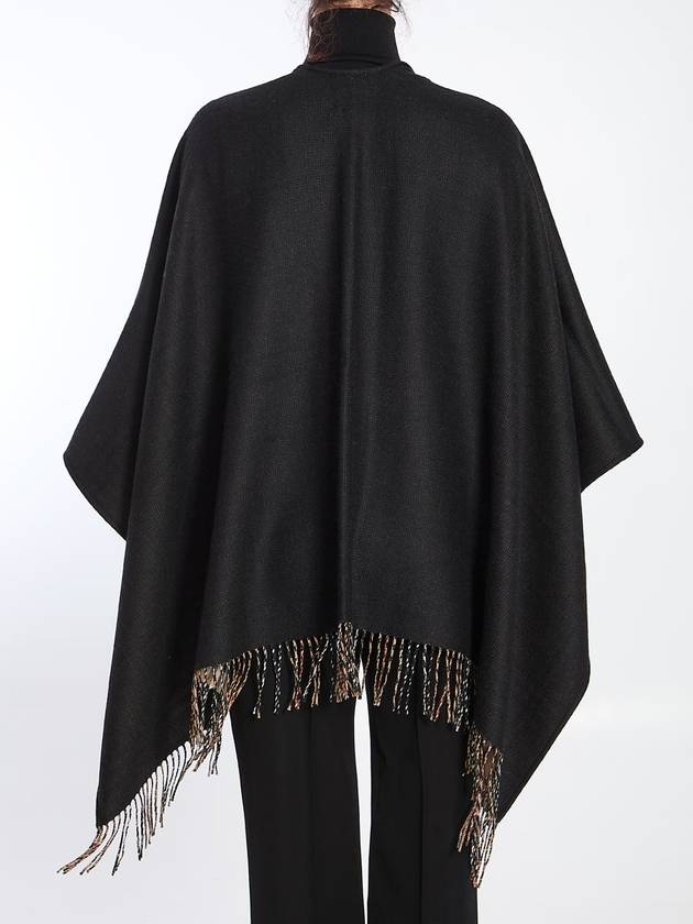 Check Reversible Wool Cape Black - BURBERRY - BALAAN 5