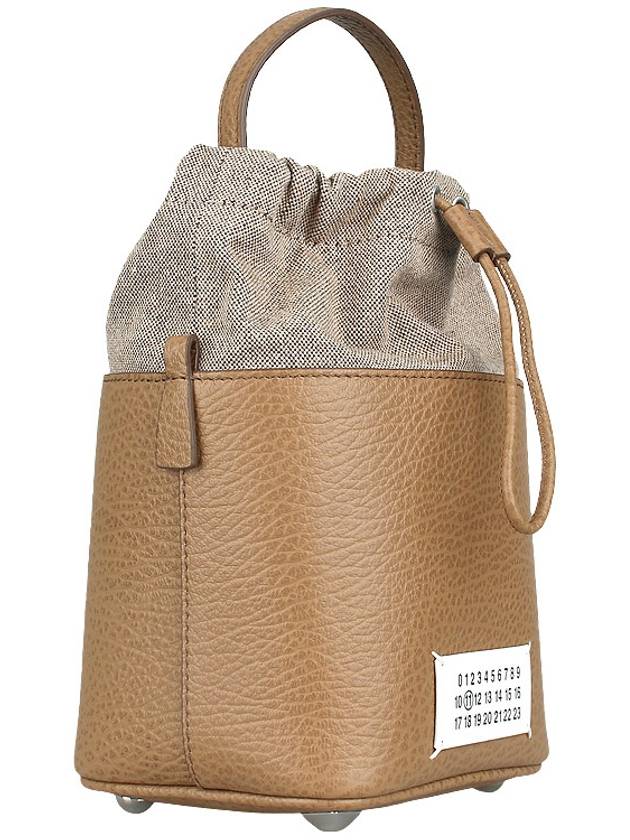 5AC Number Logo Texture Leather Bucket Bag Brown - MAISON MARGIELA - BALAAN 5