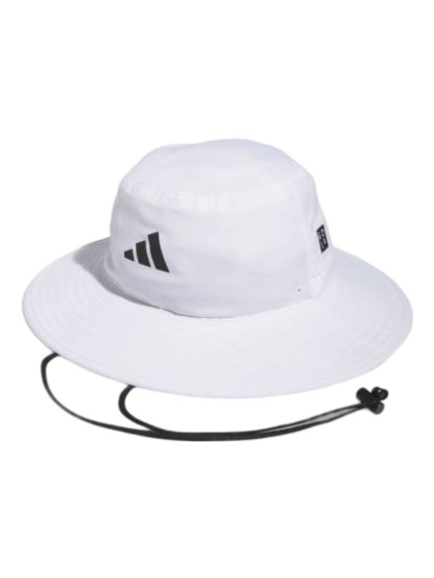 Logo Wide Brim Bucket Hat White - ADIDAS - BALAAN 1