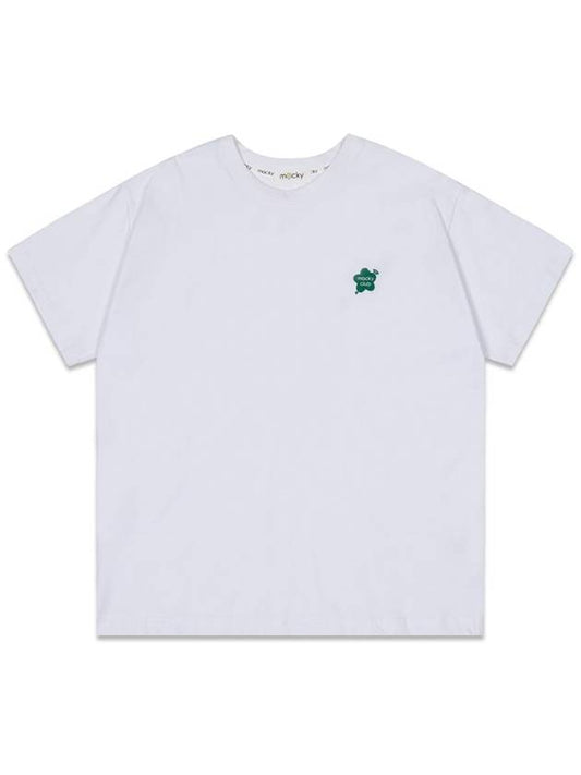 Life Patch Short Sleeve T-Shirt White Green MCSS24HT7GR - MACKY - BALAAN 2