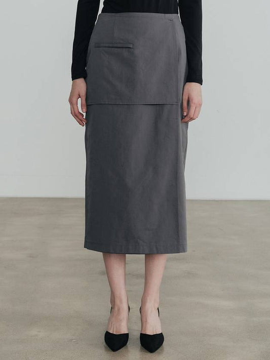 Classic pocket maxi cutting skirtCharcoal - HARDCORE HAPPINESS - BALAAN 2