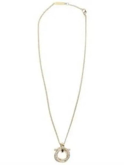 Gancini Pendant Crystal Necklace Gold - SALVATORE FERRAGAMO - BALAAN 2