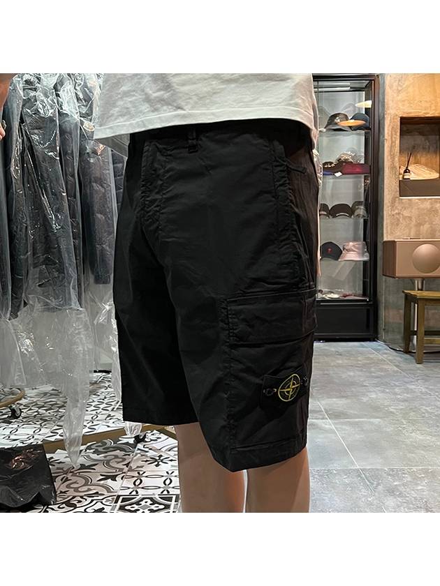 Light Stretch Cotton Bermuda Shorts Black - STONE ISLAND - BALAAN 4