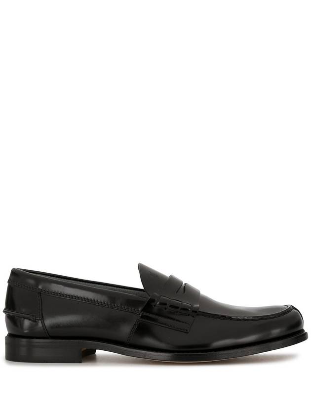 Stamped Monogram Semi-Shiny Leather Loafers Black - TOD'S - BALAAN 2