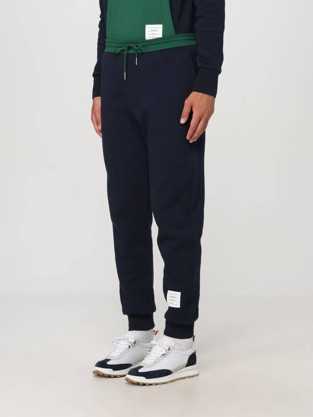 Colour Block Cotton Track Pants Navy - THOM BROWNE - BALAAN 5