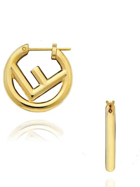 F logo earrings gold - FENDI - BALAAN 2