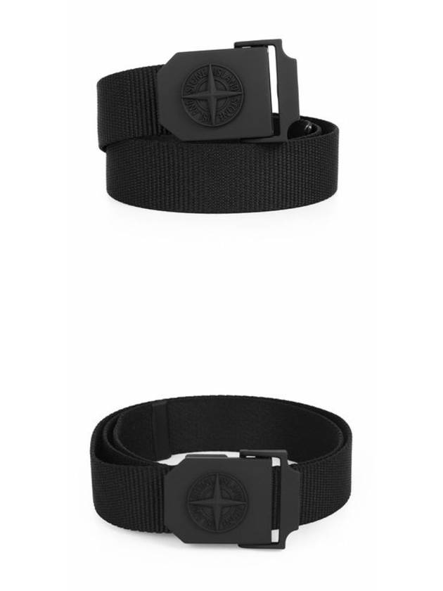 Compass Motif Buckle Belt Black - STONE ISLAND - BALAAN 5