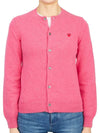 Play Women's Small Red Wappen Cardigan P1 N079 4 Pink - COMME DES GARCONS PLAY - BALAAN 3