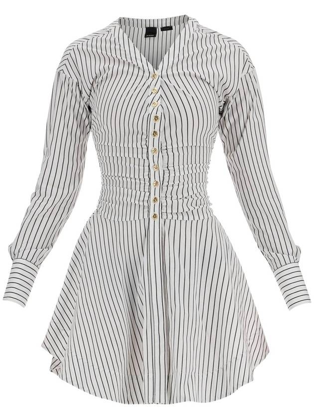 striped poplin mini dress with nine - PINKO - BALAAN 1