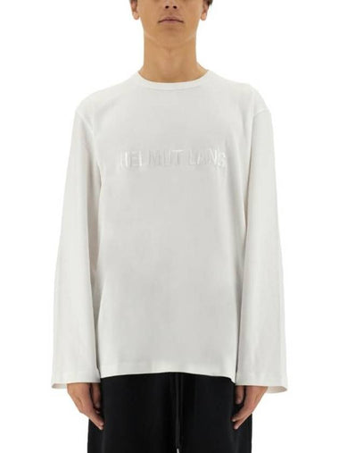 Embroidery Logo Long-Sleeved T-Shirt White - HELMUT LANG - BALAAN 1