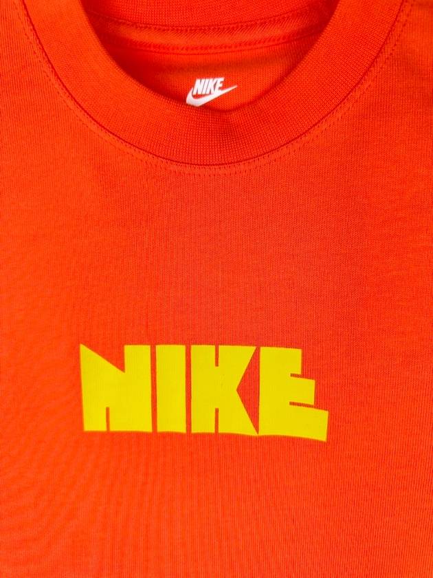 Logo Print Short Sleeve T-Shirt Orange - NIKE - BALAAN 4