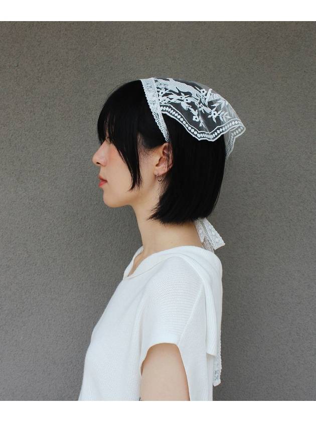 The Garden of Angel Lace Bandana Scarf White - RUBATI - BALAAN 5