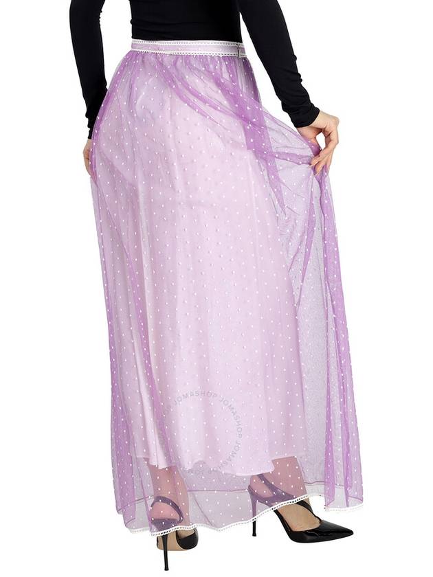 Burberry Floor-length Flocked Cotton Tulle Skirt In Lilac / White, Brand Size 8 (US Size 6) - BURBERRY - BALAAN 3