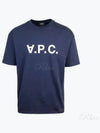 Logo Print Crew Neck Short Sleeve T-Shirt Navy - A.P.C. - BALAAN 2