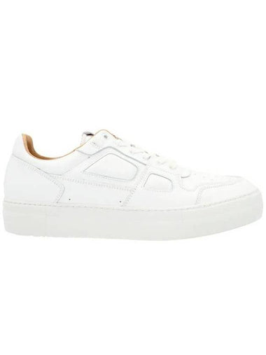 Heart Logo Patch Leather Low Top Sneakers White - AMI - BALAAN 1