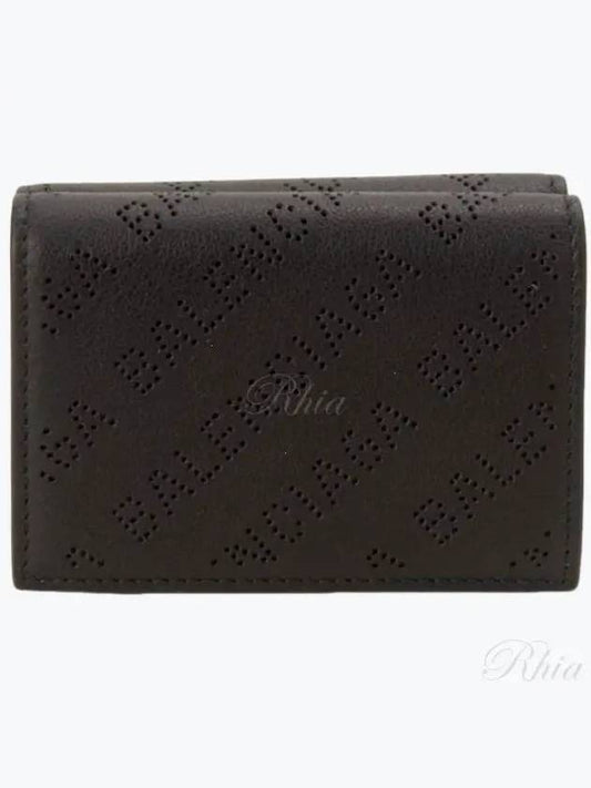 Logo Perforated Half Wallet Black - BALENCIAGA - BALAAN 2