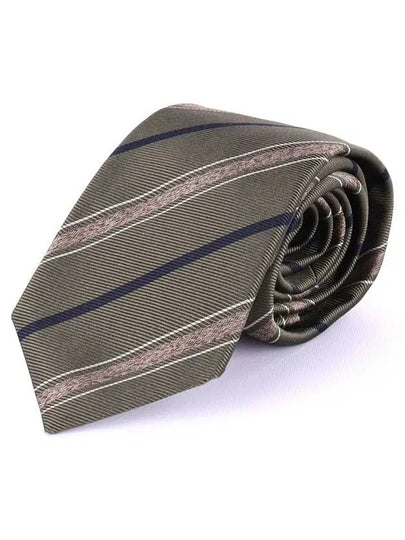 Striped Silk Tie Grey - BRUNELLO CUCINELLI - BALAAN 2