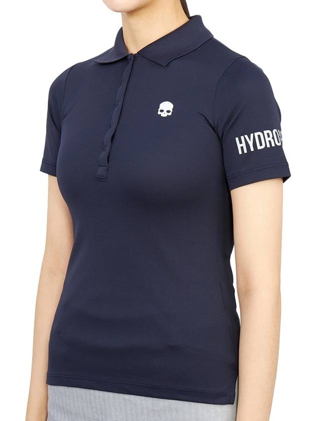 Women's Golf Picket Logo Short Sleeve PK Shirt Navy - HYDROGEN - BALAAN 3
