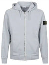 Men's Garment Dyed Malfile Zip Up Hoodie Sky Blue - STONE ISLAND - BALAAN 2