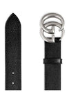 GG Marmont Double Buckle Belt Black Silver - GUCCI - BALAAN 3