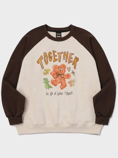 Together bear raglan sweatshirt beige brown - CPGN STUDIO - BALAAN 1