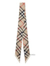 Skinny Check Silk Scarf Archive Beige - BURBERRY - BALAAN 8