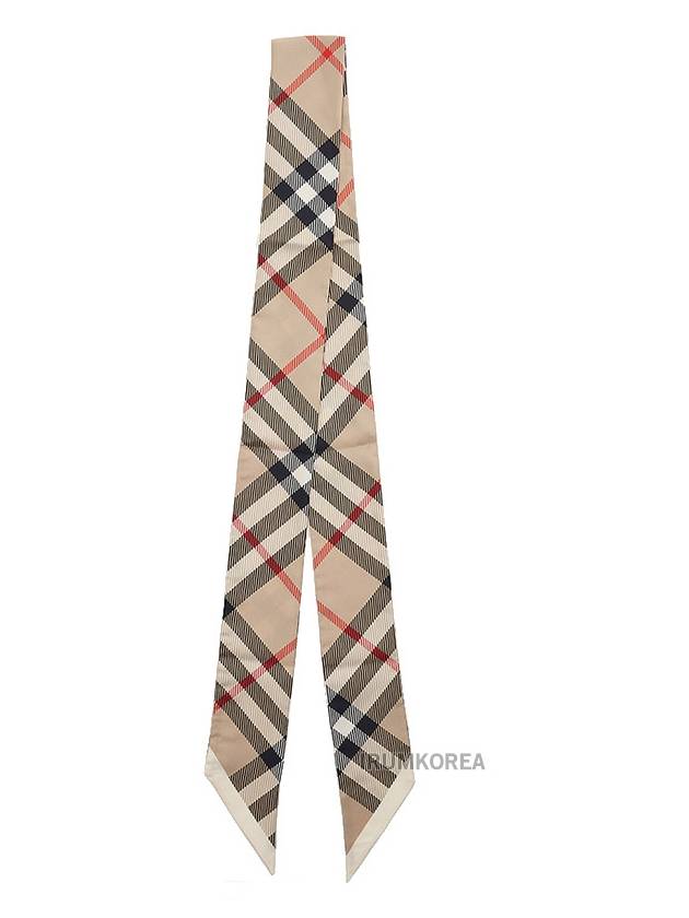 Skinny Check Silk Scarf Archive Beige - BURBERRY - BALAAN 8