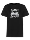 Thin Jersey Puppy Love Relaxed Short Sleeve T-Shirt Black - GANNI - BALAAN 2