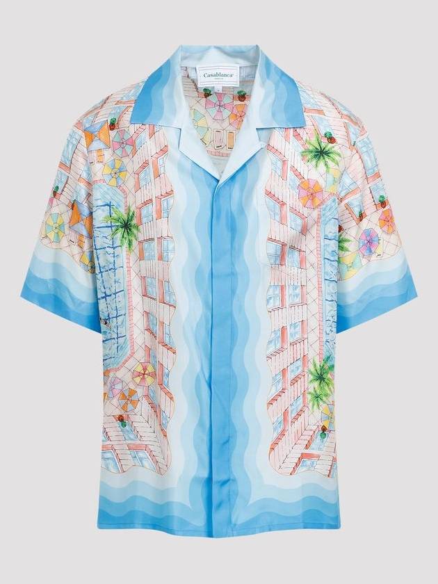 CASABLANCA CUBAN COLLAR SHORT SLEEVE SHIRT - CASABLANCA - BALAAN 1