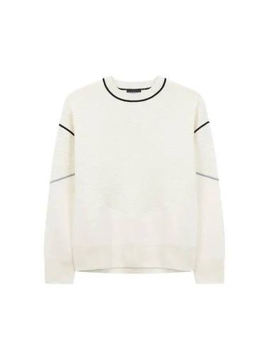 Men s Multi Line Cotton Wool Knit Ivory - EMPORIO ARMANI - BALAAN 1