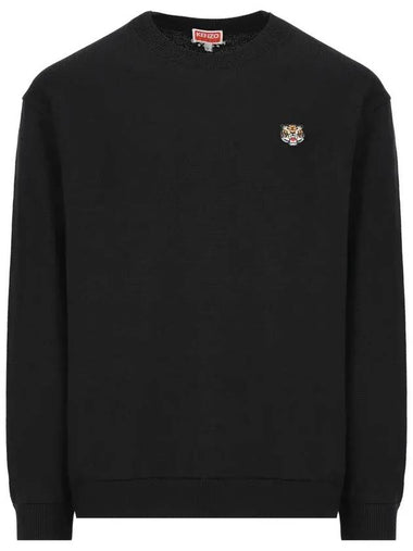 Lucky Tiger Embroidery Knit Top Black - KENZO - BALAAN 1