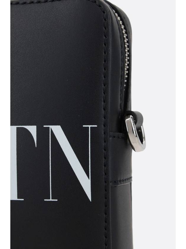 logo zipper calfskin cross bag black - VALENTINO - BALAAN 7