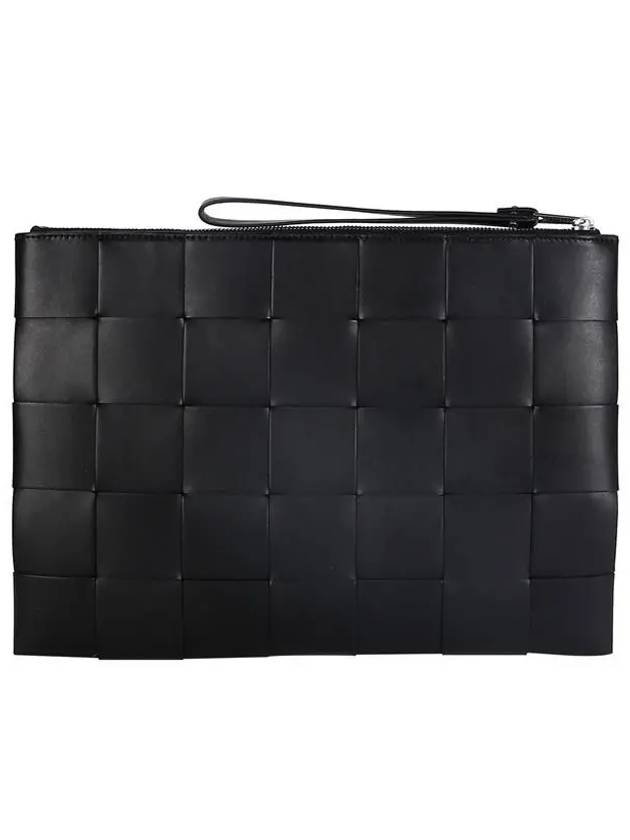 Intrecciato Weaving Strap Clutch Bag Black - BOTTEGA VENETA - BALAAN 2