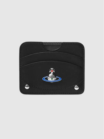 Half Moon ORB Logo Leather Card Wallet Black - VIVIENNE WESTWOOD - BALAAN 2