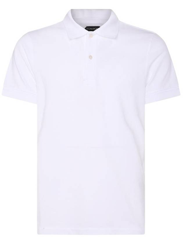 Short Sleeve Polo Shirt White - TOM FORD - BALAAN 1