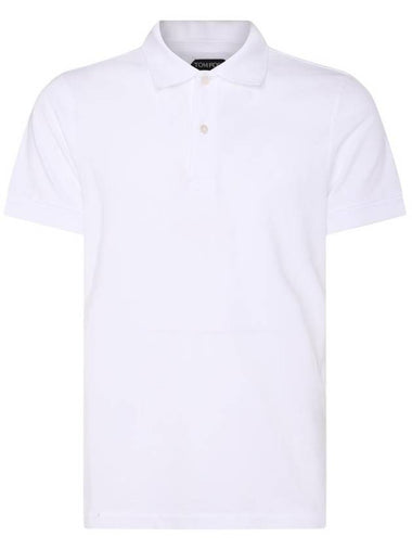 Short Sleeve Polo Shirt White - TOM FORD - BALAAN 1