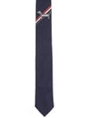 Hector Jacquard Silk Tie Navy - THOM BROWNE - BALAAN 2