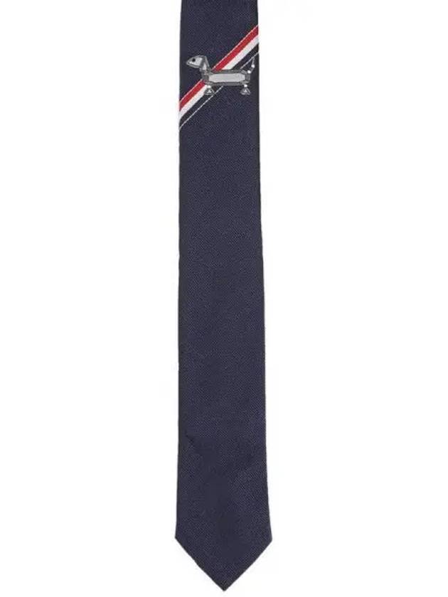 Hector Jacquard Silk Tie Navy - THOM BROWNE - BALAAN 2