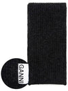 Ribbed Knit Muffler Black - GANNI - BALAAN 4