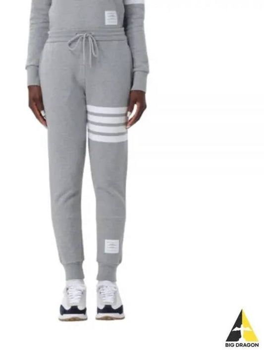 Women's Engineer 4 Bar Cotton Loopback Knit Track Pants Grey - THOM BROWNE - BALAAN 2